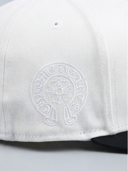 New Era x Chrome Hearts Style Triple Leather Cross Patch Fitted Cap