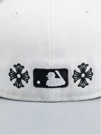 New Era x Chrome Hearts Style Triple Leather Cross Patch Fitted Cap