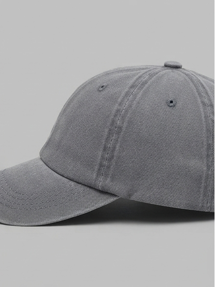Vintage Washed Grey USA Flag Embroidered Cotton Baseball Cap