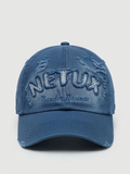 Vintage Washed Blue Distressed Embroidered Baseball Cap - NETUX