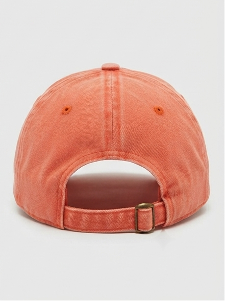 Vintage Washed Coral Orange "Bad Hair Day" Embroidered Cotton Baseball Cap