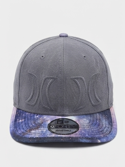New Era x Hurley Grey Galaxy Print Visor Adjustable Baseball Cap