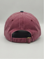 Vintage Washed Maroon and Navy Distressed "PUSH 5-Star" Patch Baseball Cap