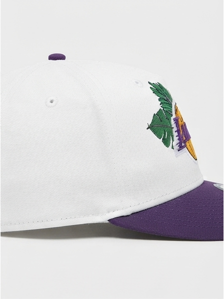 New Era NBA Los Angeles Lakers Off-White & Purple Floral Embroidered Cap