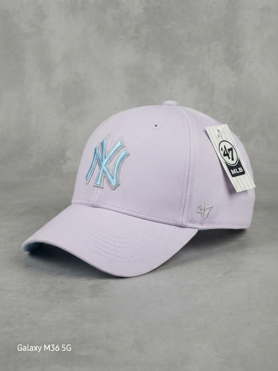'47 Brand New York Yankees Pastel Lavender & Baby Blue Embroidered Cap