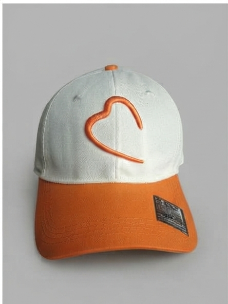 Being Human Off-White & Orange Heart Embroidered Two-Tone Baseball Cap
