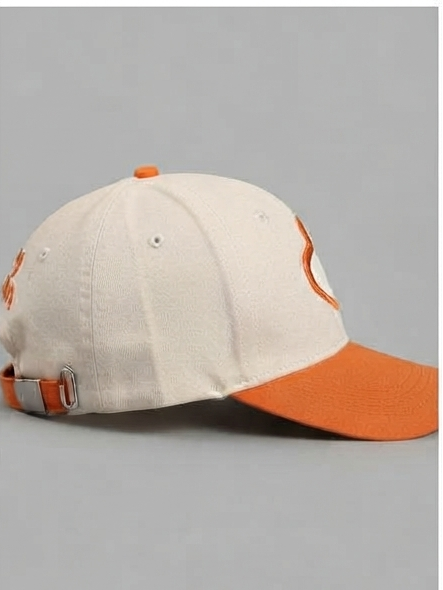 Being Human Off-White & Orange Heart Embroidered Two-Tone Baseball Cap