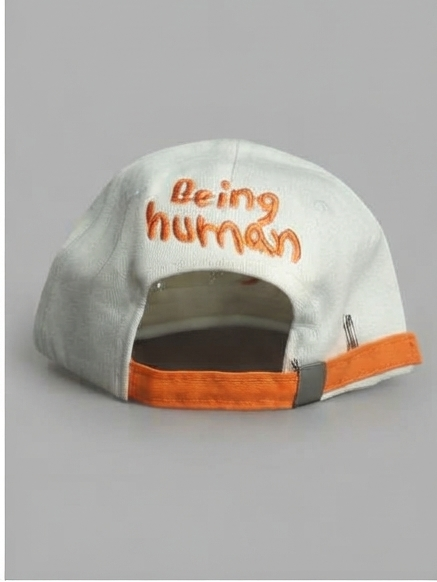 Being Human Off-White & Orange Heart Embroidered Two-Tone Baseball Cap