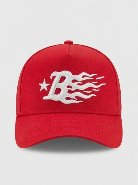 New Era Boston Red Sox Vibrant Red Flaming "B" Embroidered Cap