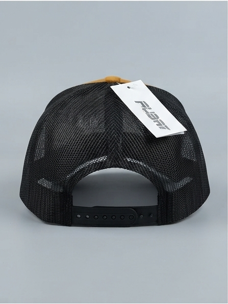 FADRT Mustard Suede & Black Mesh "DUBAI" Embroidered Trucker Cap