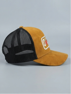FADRT Mustard Suede & Black Mesh "DUBAI" Embroidered Trucker Cap