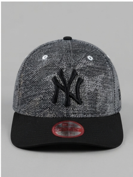 New Era New York Yankees Grey Textured Pattern & Black Visor Snapback Cap
