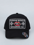 Black Chrome Hearts Hollywood Lips & Cross Patchwork Gothic Cap