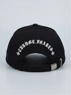 Black Chrome Hearts Hollywood Lips & Cross Patchwork Gothic Cap