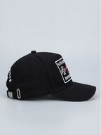 Black Chrome Hearts Hollywood Lips & Cross Patchwork Gothic Cap