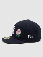 New Era New York Yankees Navy Pink Rose & World Series Side Patch Fitted Cap
