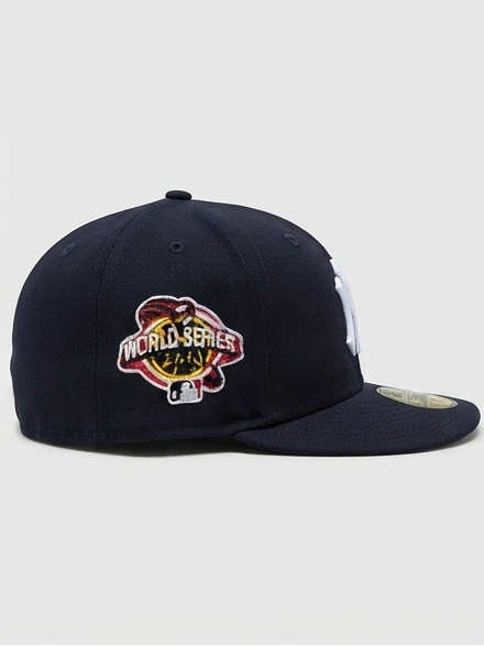 New Era New York Yankees Navy Pink Rose & World Series Side Patch Fitted Cap