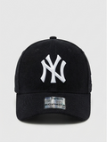 New Era New York Yankees Black Corduroy White NY Logo Adjustable Cap