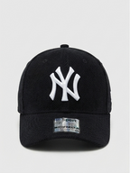 New Era New York Yankees Black Corduroy White NY Logo Adjustable Cap