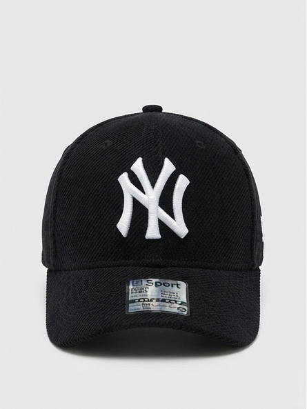 New Era New York Yankees Black Corduroy White NY Logo Adjustable Cap