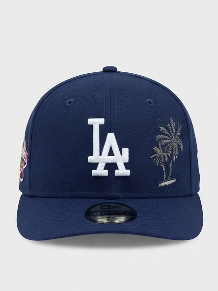 New Era Los Angeles Dodgers Navy Palm Trees & World Series Side Patch Fitted Cap