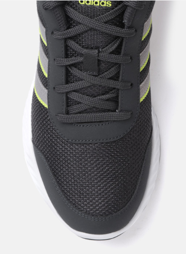 ADIDAS Men Black Woven Design Adi-Bounce Running Shoes