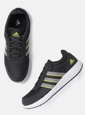 ADIDAS Men Black Woven Design Adi-Bounce Running Shoes