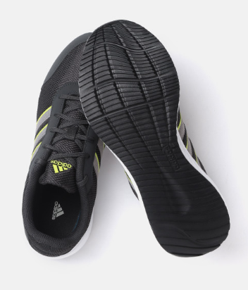 ADIDAS Men Black Woven Design Adi-Bounce Running Shoes